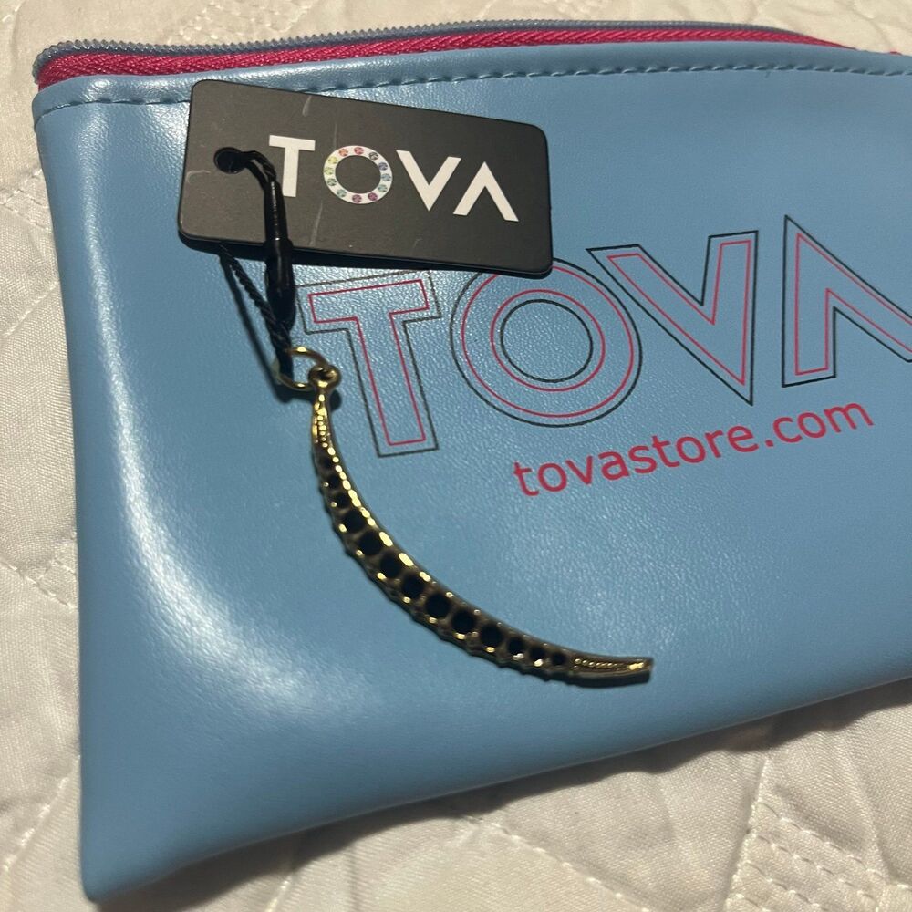 Half moon TOVA necklace charm black moon NEW w tags in pouch made in Canada Tova